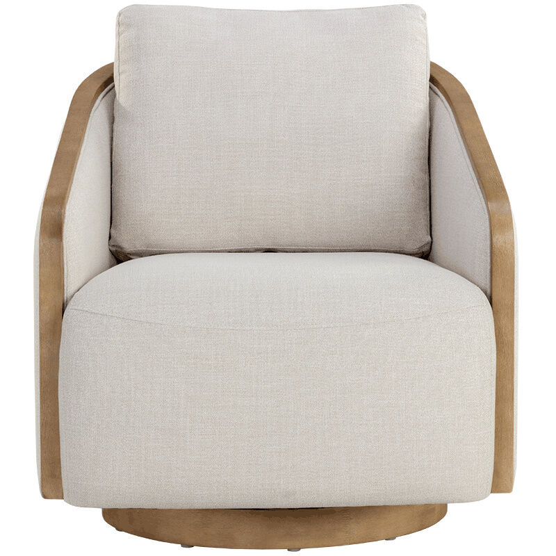 Tasia Effie Linen Swivel Lounge Chair, Swivel